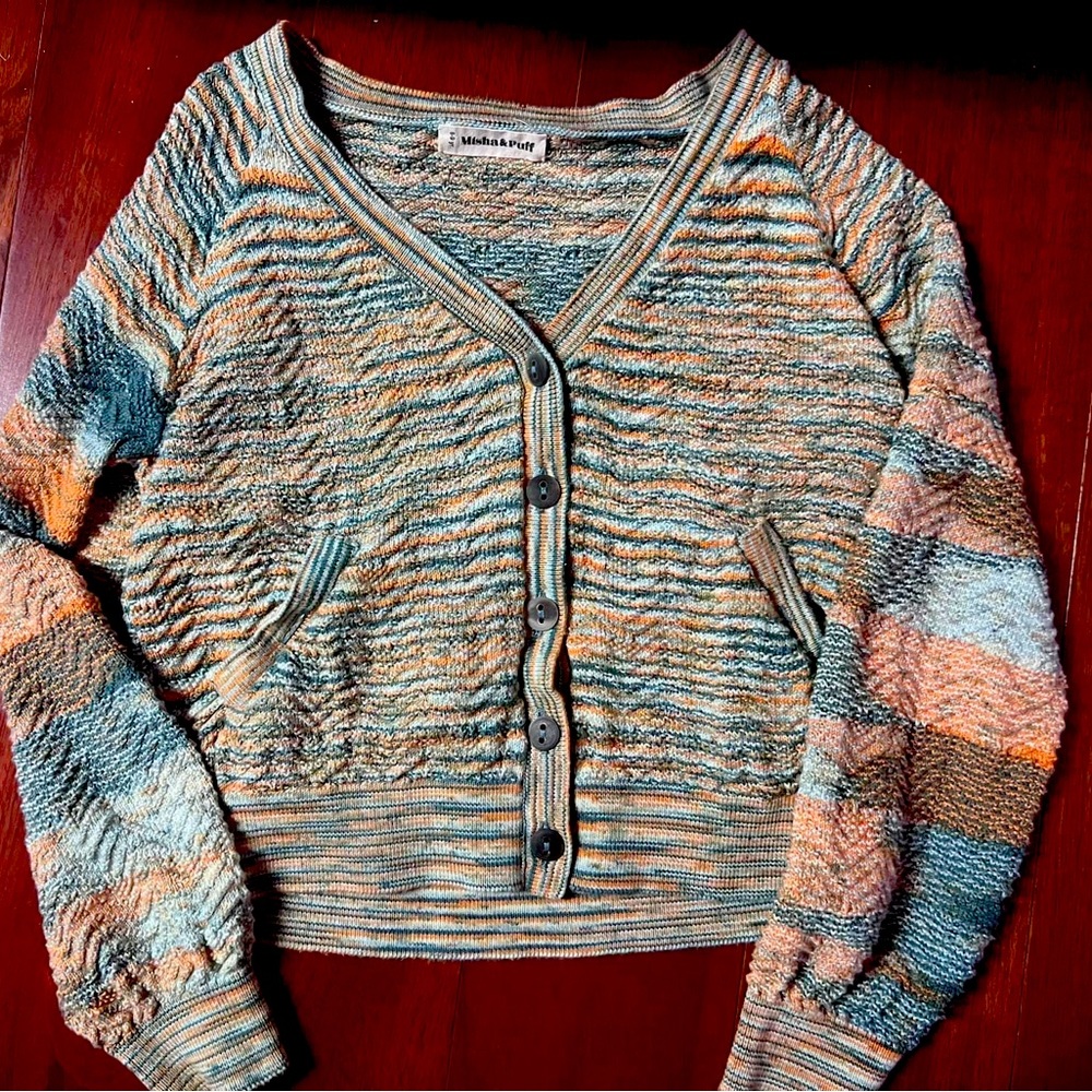 Misha and puff fisherman’s cardigan kids 8/9